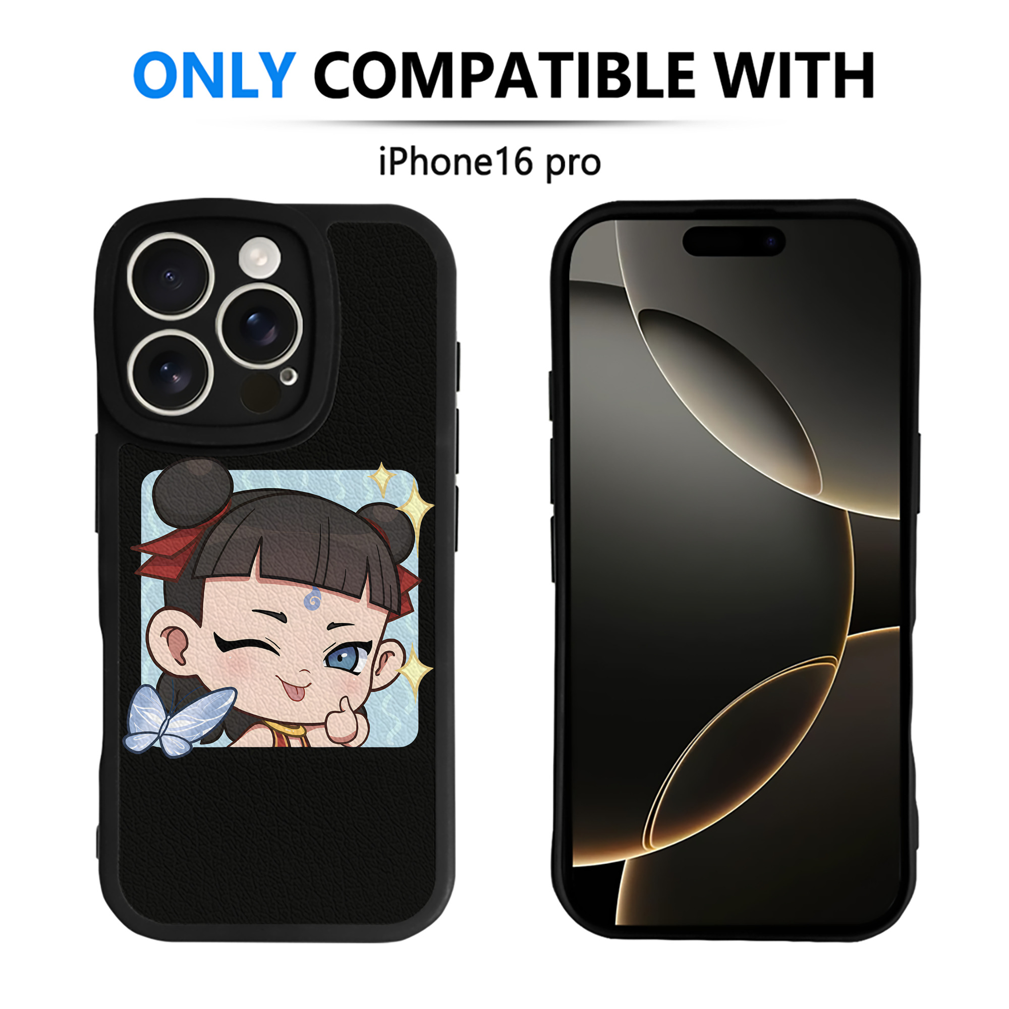 （画像用） Ne Zha 2 ナタ 魔童の大暴れ 【iPhone 16シリーズ対応】シリコンスマホケース（レザー調） 材質：シリコン